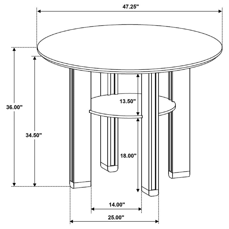 Ottowa 5-piece Round Counter Height Dining Room Set Brown-zoom-13