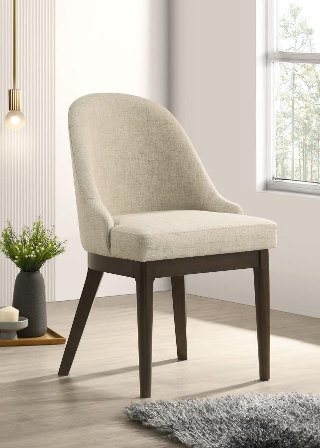 Reseda Upholstered Dining Side Chair Beige (Set of 2)-2