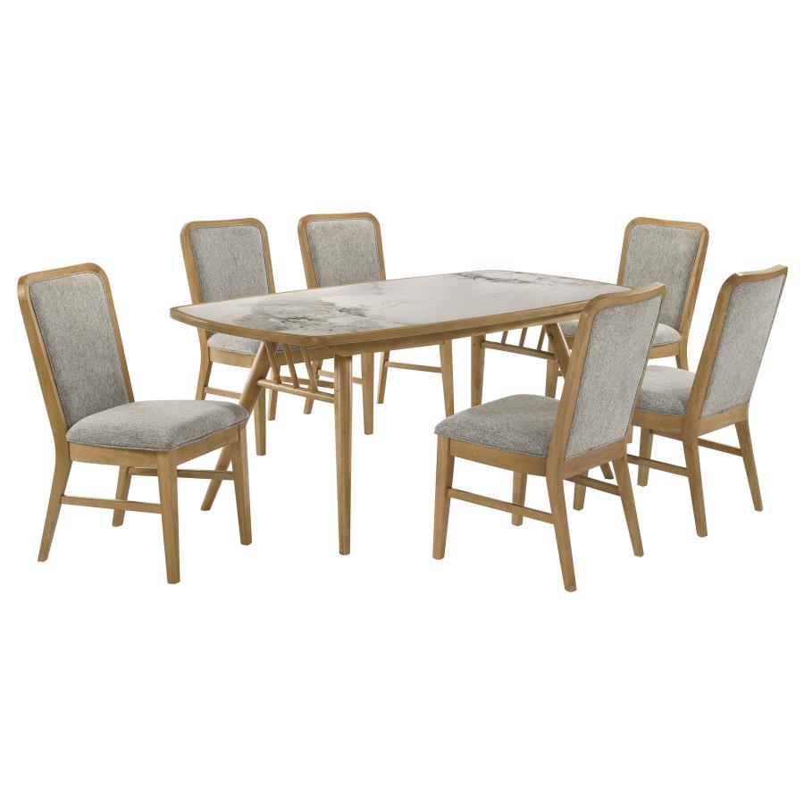 Croyden 7-piece Rectangular Dining Set Weathered Natural-zoom-2