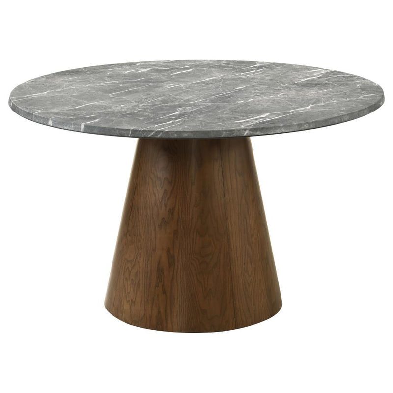 Franklin 50-inch Round Dining Table Grey and Dark Oak-zoom-