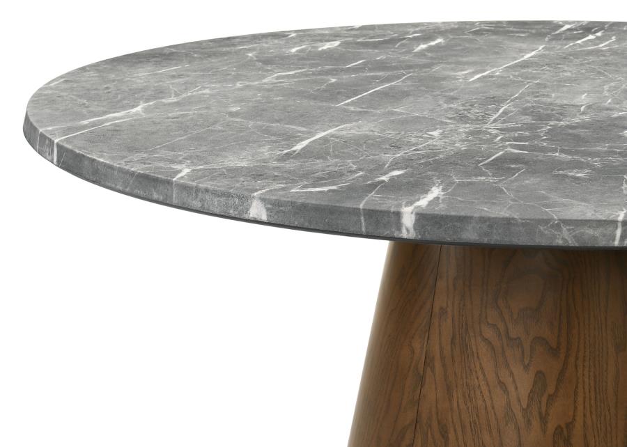Franklin 50-inch Round Dining Table Grey and Dark Oak-4