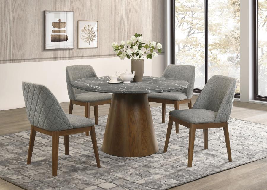 Franklin 50-inch Round Dining Table Grey and Dark Oak-10