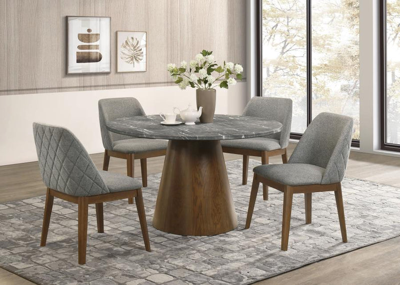 Franklin 50-inch Round Dining Table Grey and Dark Oak-zoom-