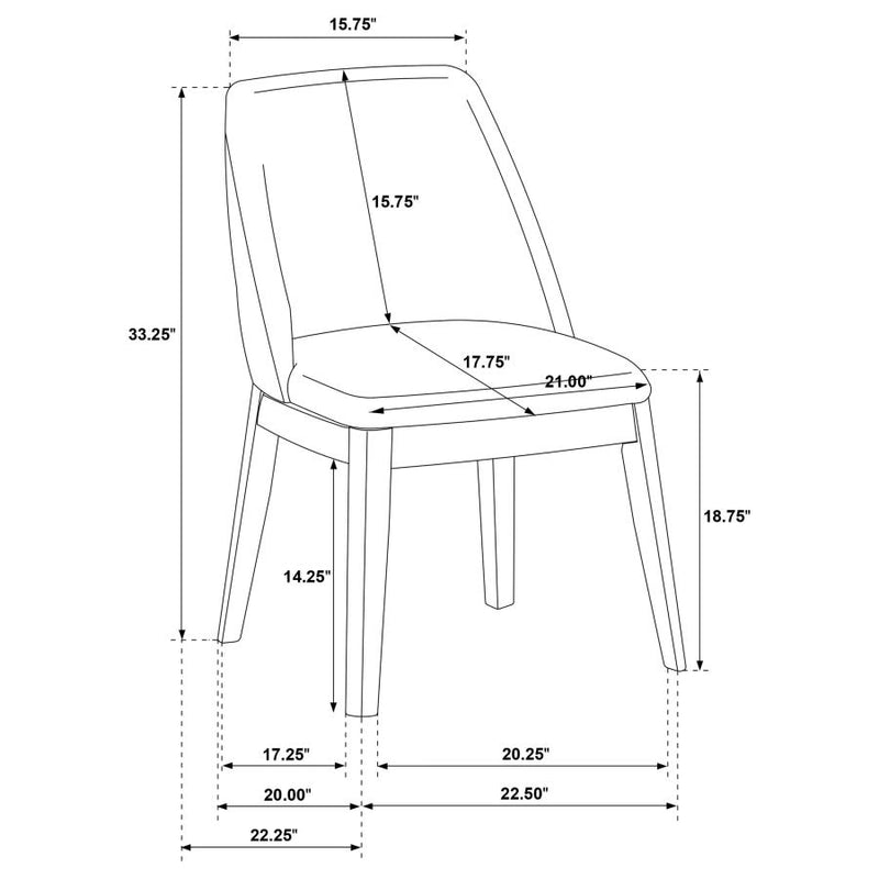 Franklin Upholstered Dining Side Chair Grey (Set of 2)-zoom-