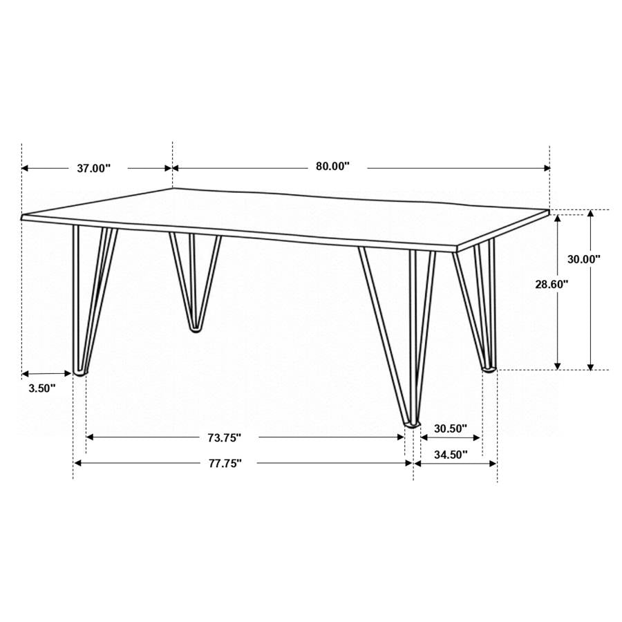 Neve 80-inch Live Edge Dining Table Grey Sheesham-zoom-7