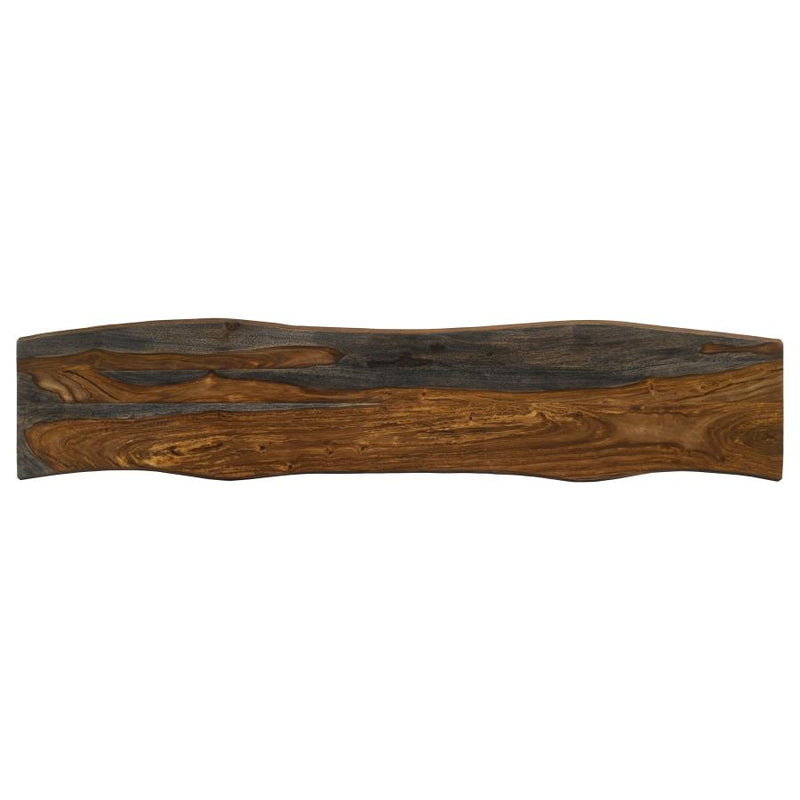Neve Live Edge Wood Dining Bench Hairpin Legs Grey Sheesham-zoom-