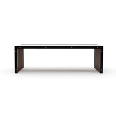 Caracole Pinstripe Dark Cocktail Table – front view – Lusso Furniture Miami