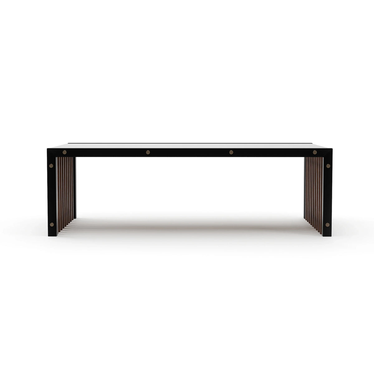 Caracole Pinstripe Dark Cocktail Table – front view – Lusso Furniture Miami