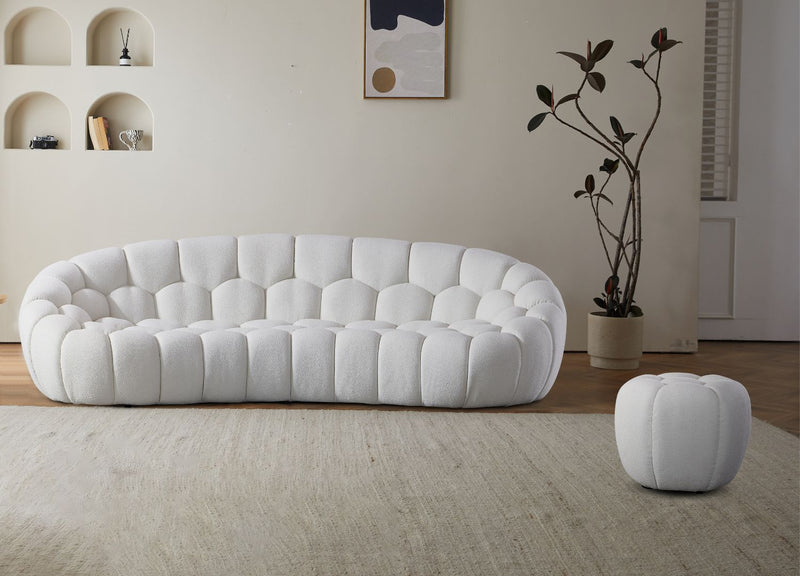 Nest Boucle Collection – Curved Sofa, Armchair & Ottoman-zoom-
