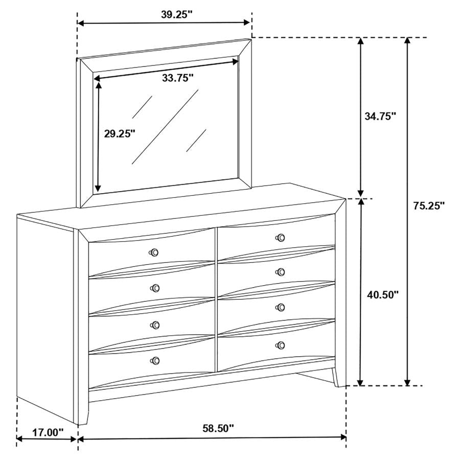 Briana 8-drawer Dresser with Mirror Black-zoom-4
