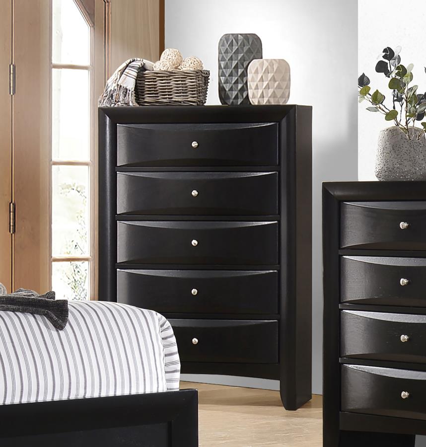 Briana 5-drawer Bedroom Chest Black-2