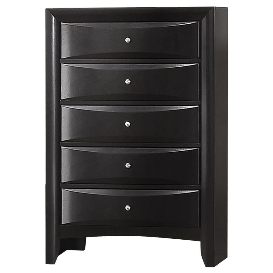 Briana 5-drawer Bedroom Chest Black-zoom-1
