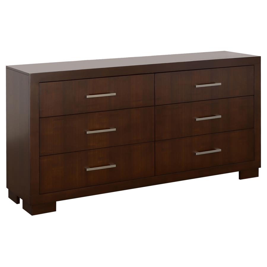 Jessica 6-piece Eastern King LED Bedroom Set Cappuccino-8