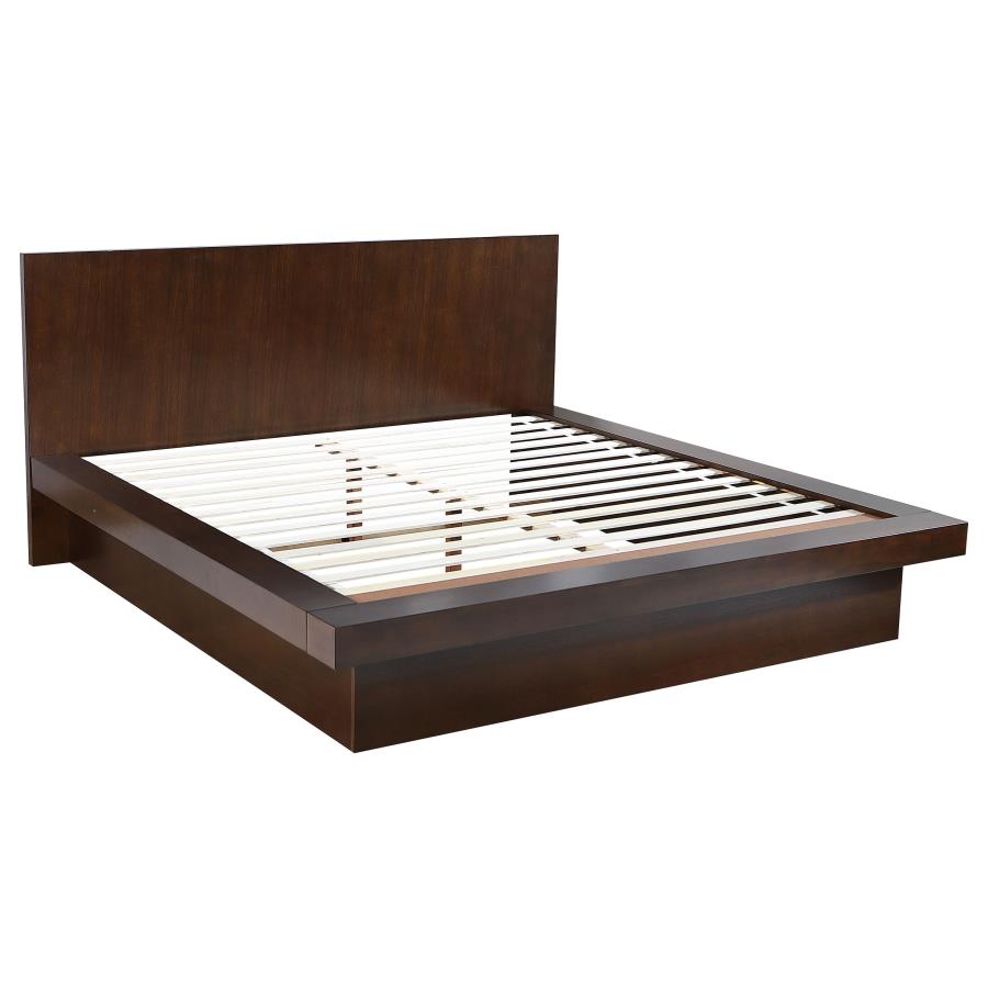 Jessica Wood Eastern King LED Panel Bed Cappuccino-zoom-1