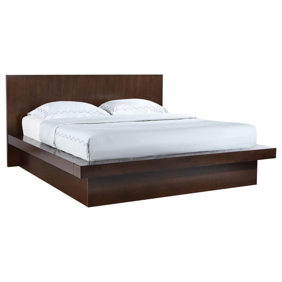 Jessica Wood Eastern King LED Panel Bed Cappuccino-zoom-3