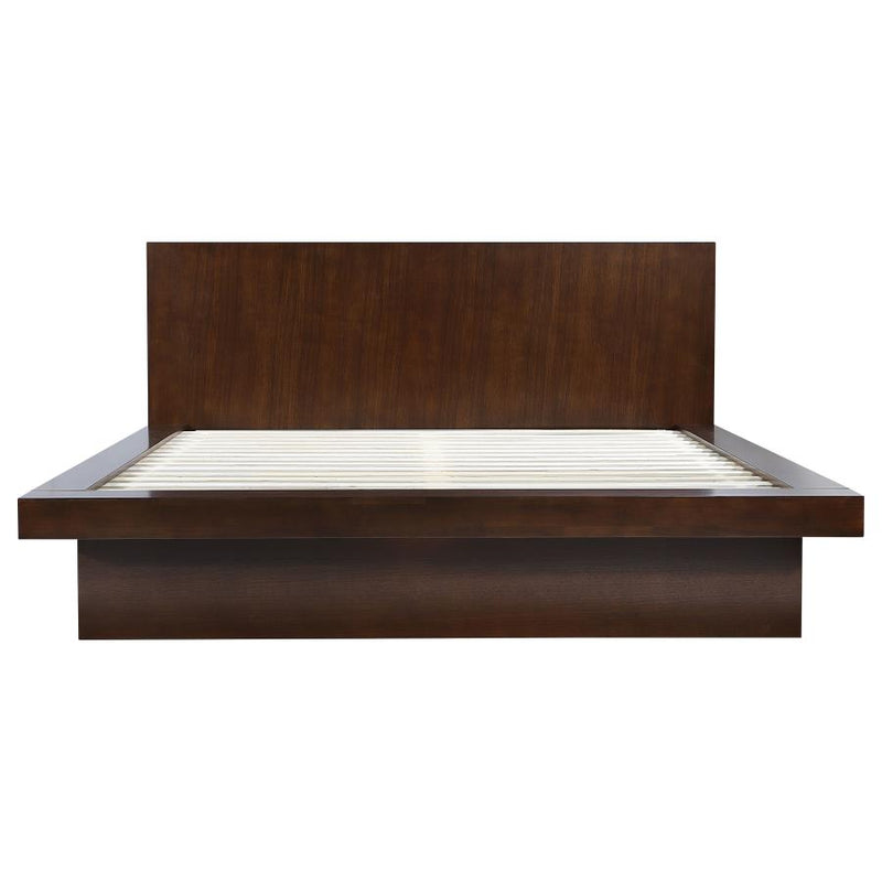 Jessica Wood Eastern King LED Panel Bed Cappuccino-zoom-