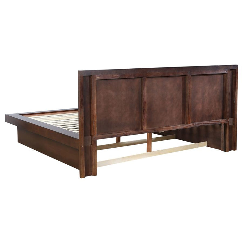 Jessica Wood Eastern King LED Panel Bed Cappuccino-zoom-