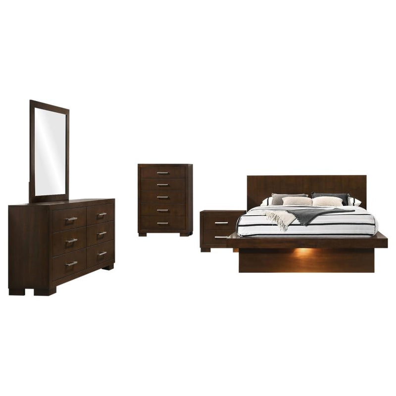Jessica 5-piece Queen LED Bedroom Set Cappuccino-zoom-