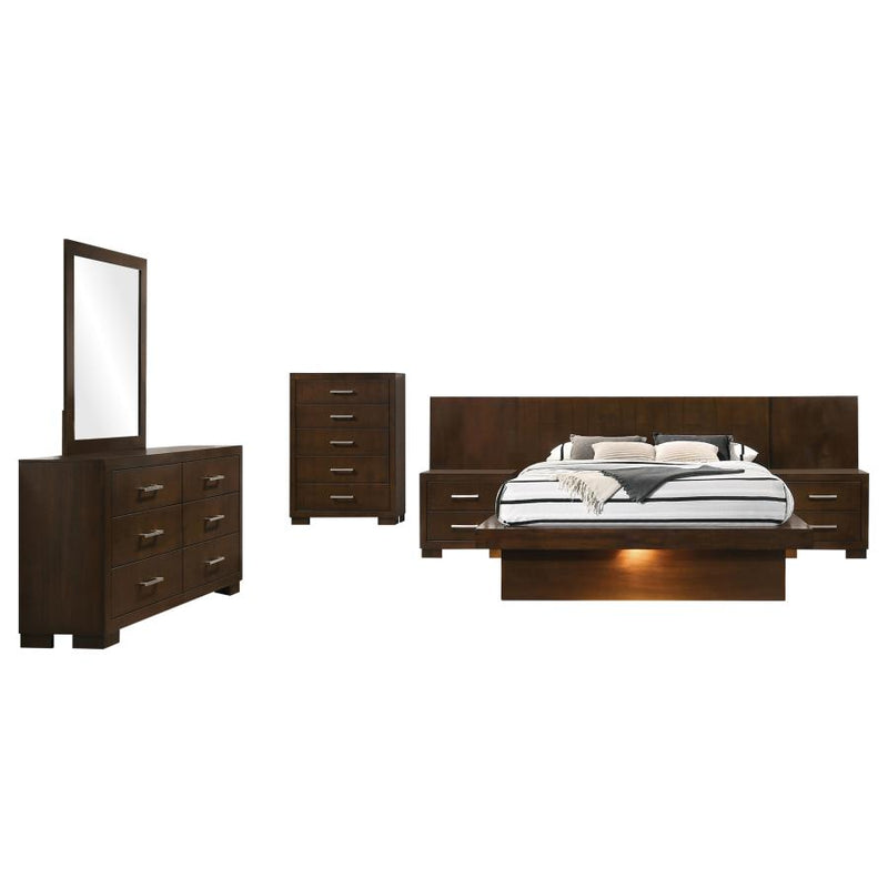 Jessica 6-piece Queen LED Bedroom Set Cappuccino-zoom-