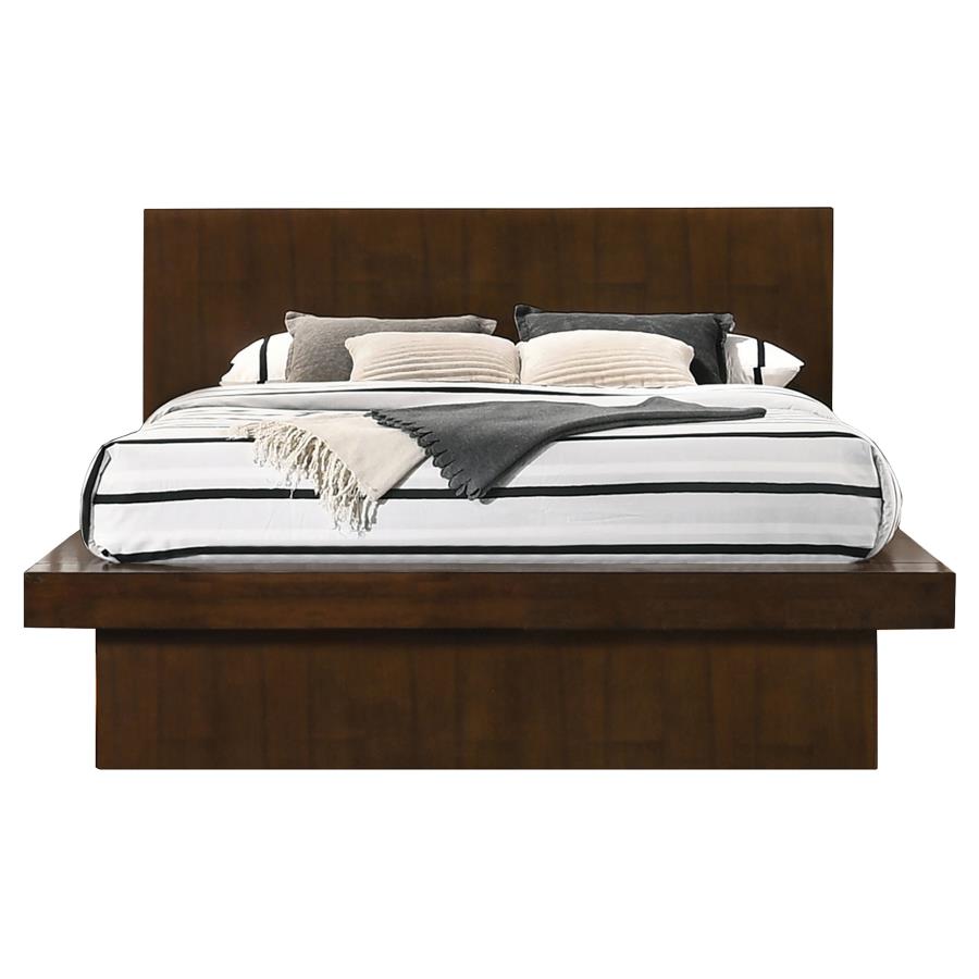 Jessica Wood Queen LED Panel Bed Cappuccino-1