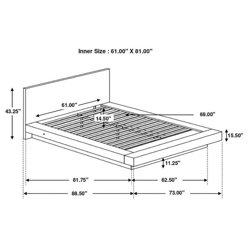 Jessica Wood Queen LED Panel Bed Cappuccino-zoom-