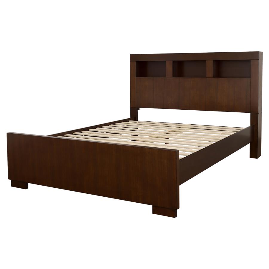 Jessica Eastern King LED Storage Bookcase Bed Cappuccino-4