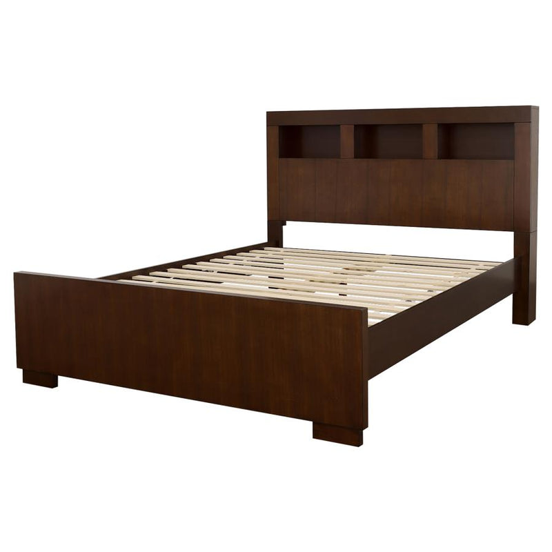 Jessica Eastern King LED Storage Bookcase Bed Cappuccino-zoom-