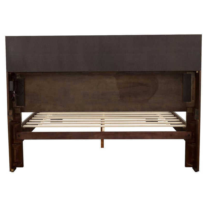 Jessica Eastern King LED Storage Bookcase Bed Cappuccino-zoom-