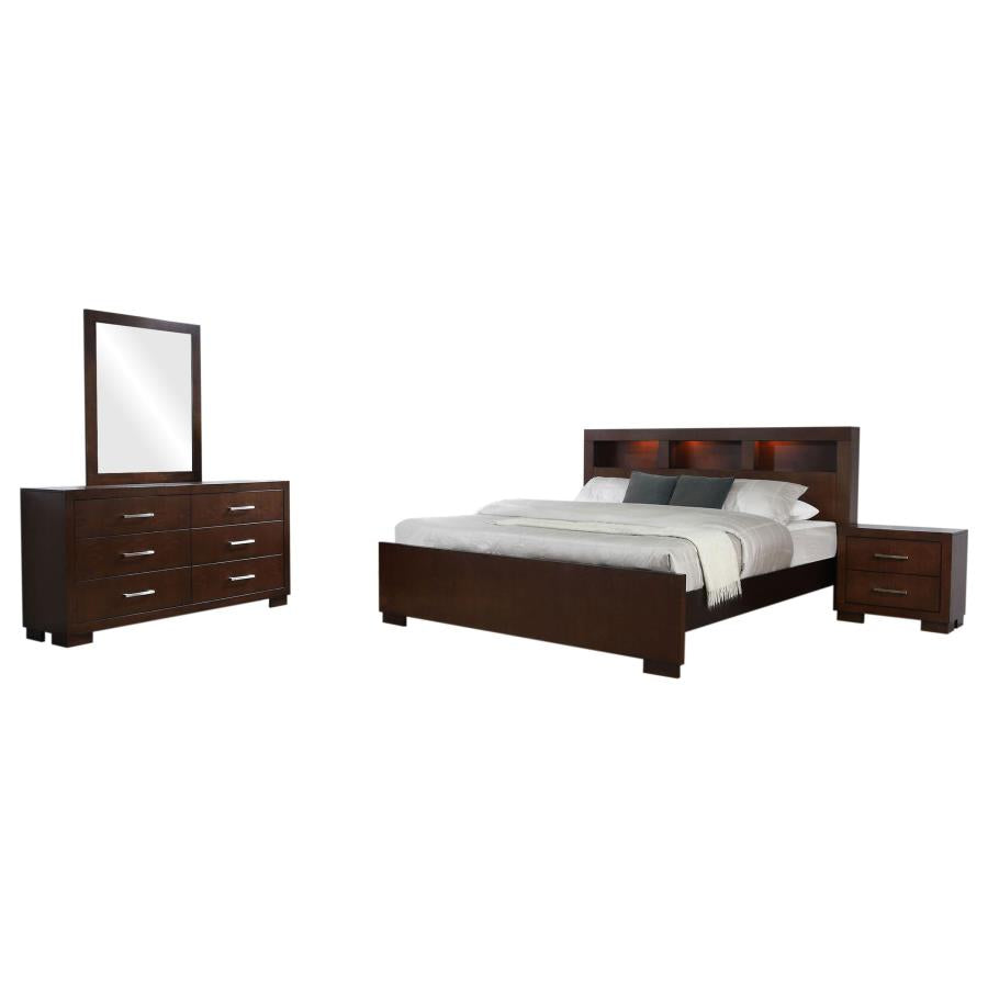 Jessica 4-piece California King Bedroom Set Cappuccino-zoom-2