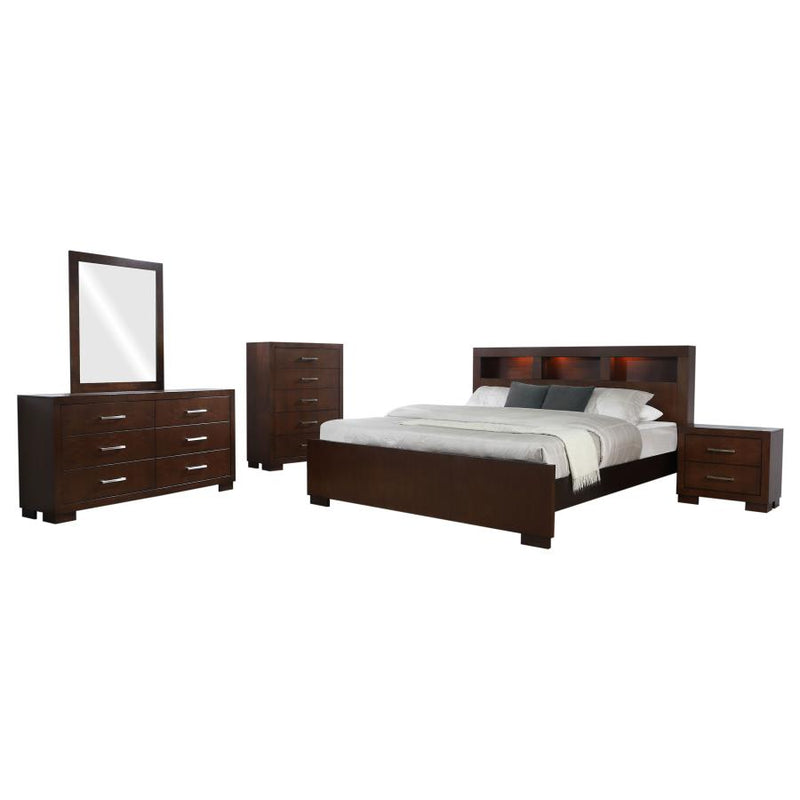 Jessica 5-piece California King Bedroom Set Cappuccino-zoom-