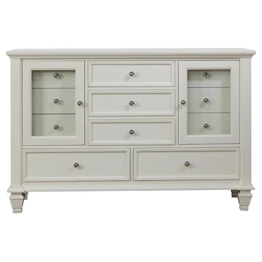 Sandy Beach 4-piece Eastern King Bedroom Set Cream White-9