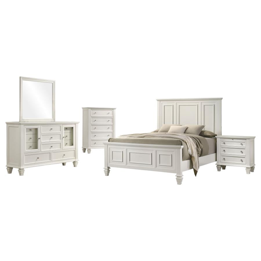 Sandy Beach 5-piece Eastern King Bedroom Set Cream White-2