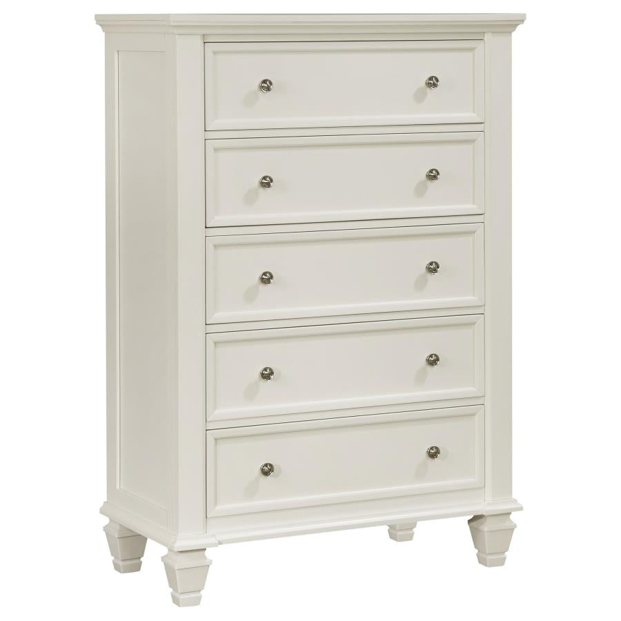Sandy Beach 5-piece Eastern King Bedroom Set Cream White-11
