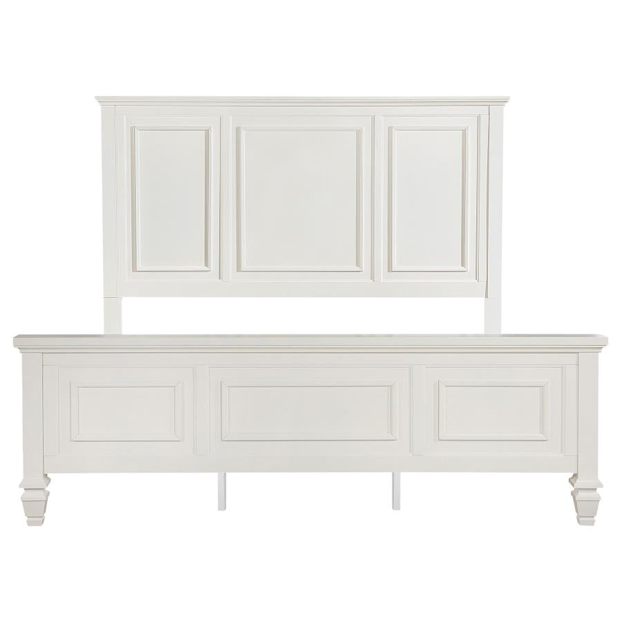 Sandy Beach 63-inch Eastern King Wood Panel Bed Cream White-4