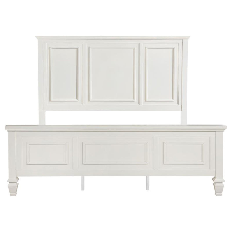 Sandy Beach 63-inch Eastern King Wood Panel Bed Cream White-zoom-