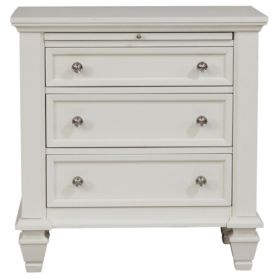Sandy Beach 4-piece California King Bedroom Set Cream White-6