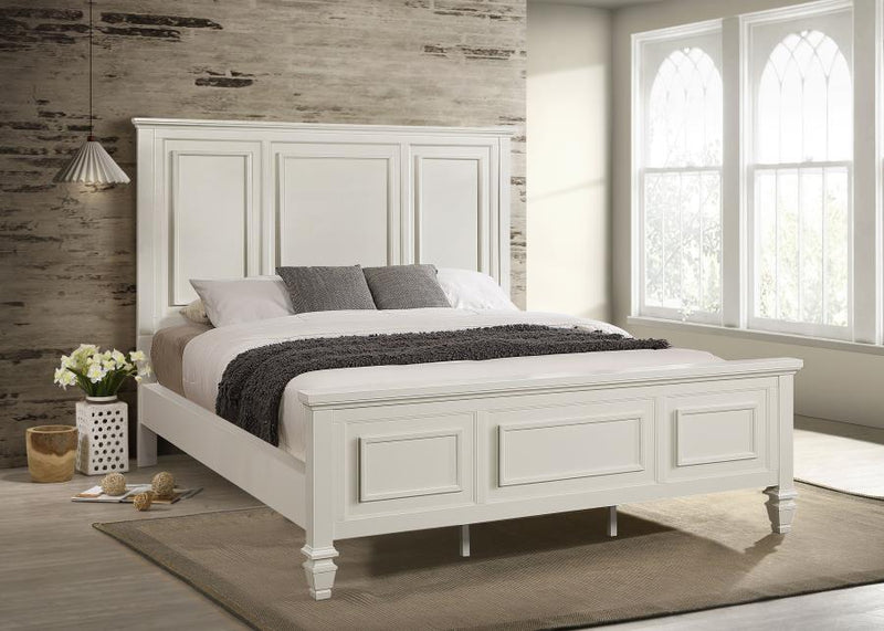 Sandy Beach 63-inch California King Panel Bed Cream White-zoom-