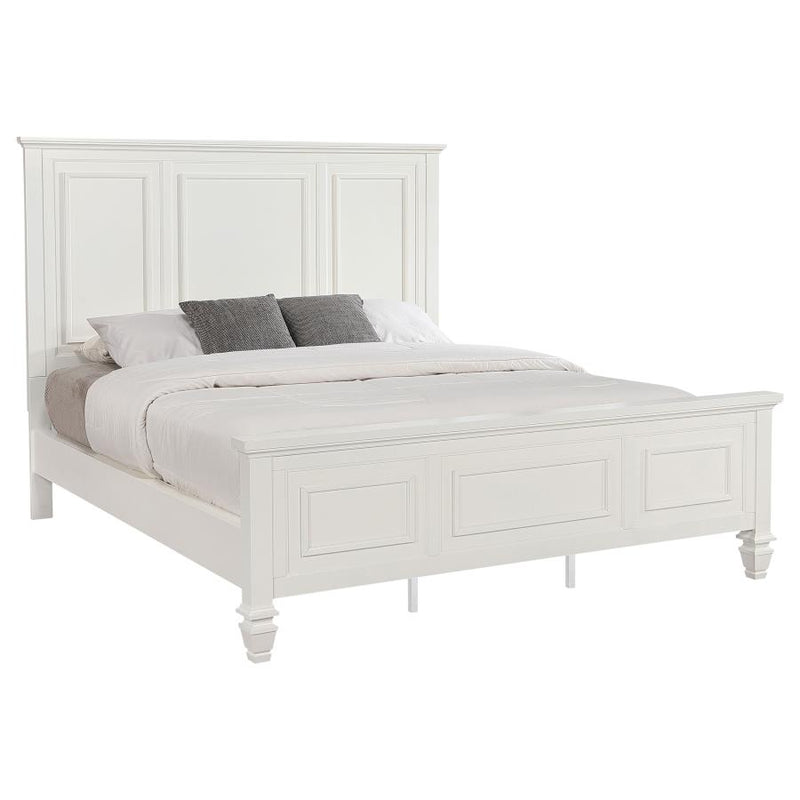 Sandy Beach 63-inch California King Panel Bed Cream White-zoom-