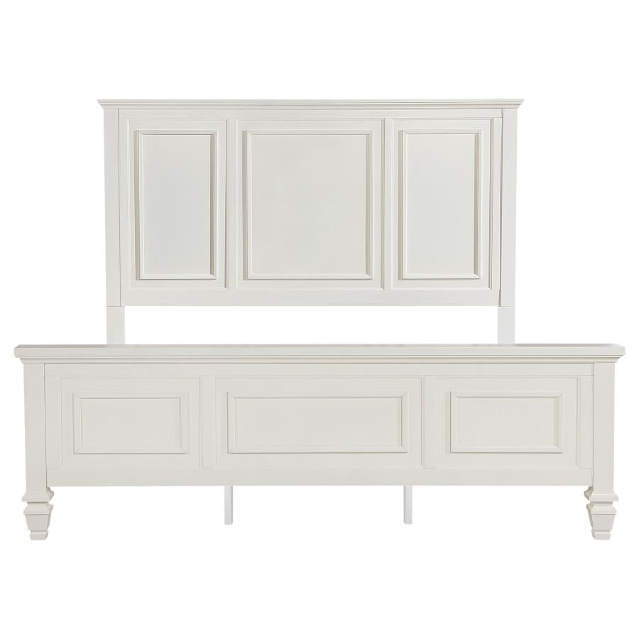 Sandy Beach 63-inch California King Panel Bed Cream White-4
