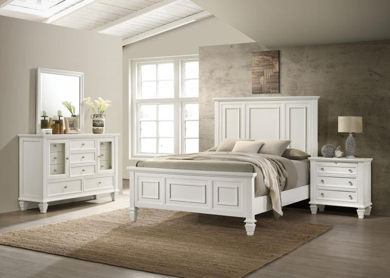 Sandy Beach 4-piece Queen Bedroom Set Cream White-zoom-