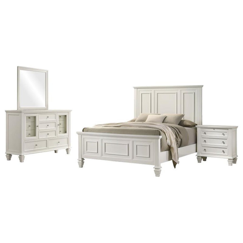 Sandy Beach 4-piece Queen Bedroom Set Cream White-zoom-