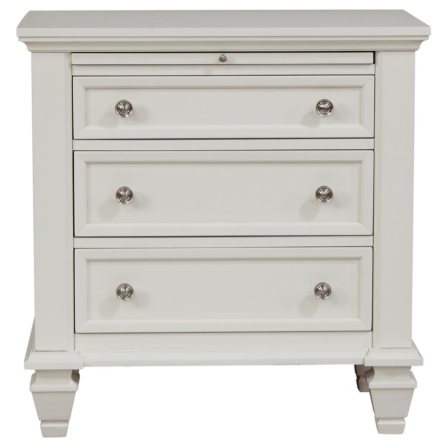 Sandy Beach 4-piece Queen Bedroom Set Cream White-6