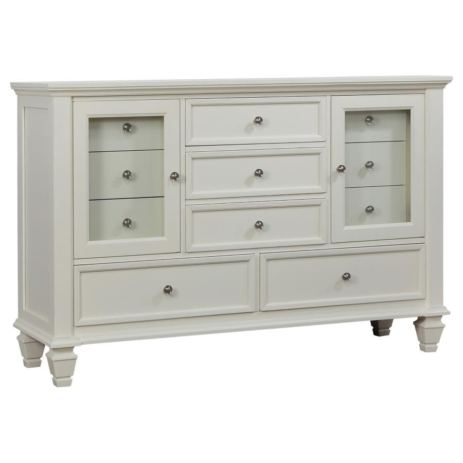 Sandy Beach 4-piece Queen Bedroom Set Cream White-zoom-8