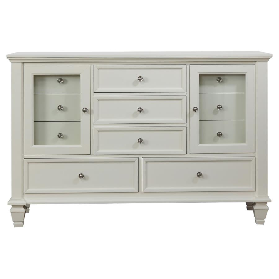 Sandy Beach 4-piece Queen Bedroom Set Cream White-9