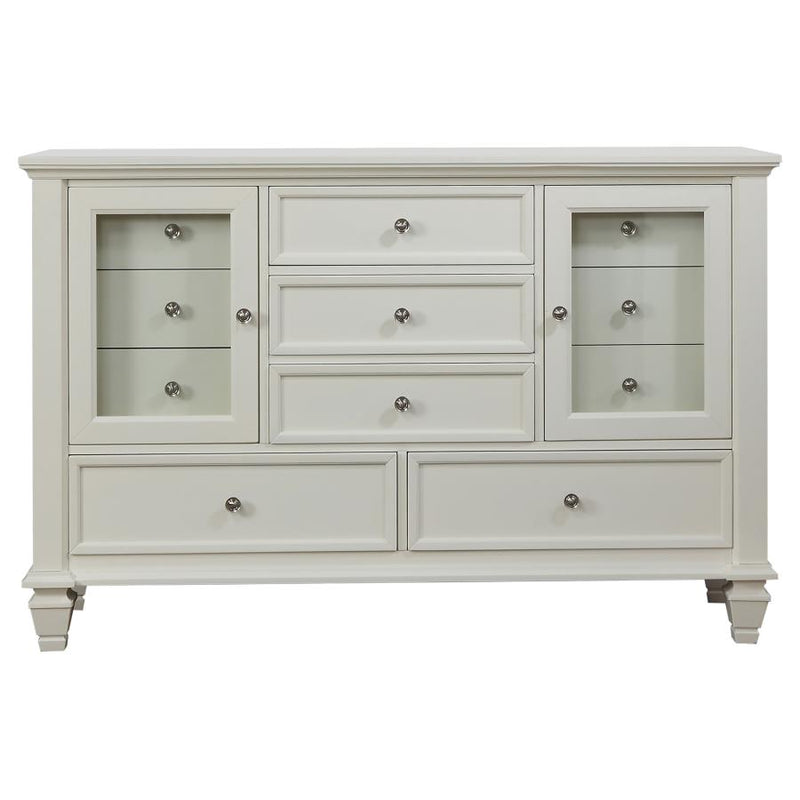 Sandy Beach 4-piece Queen Bedroom Set Cream White-zoom-