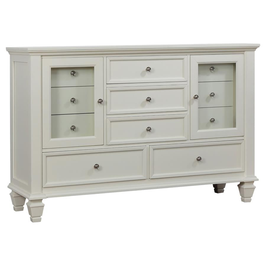 Sandy Beach 5-piece Queen Bedroom Set Cream White-zoom-7