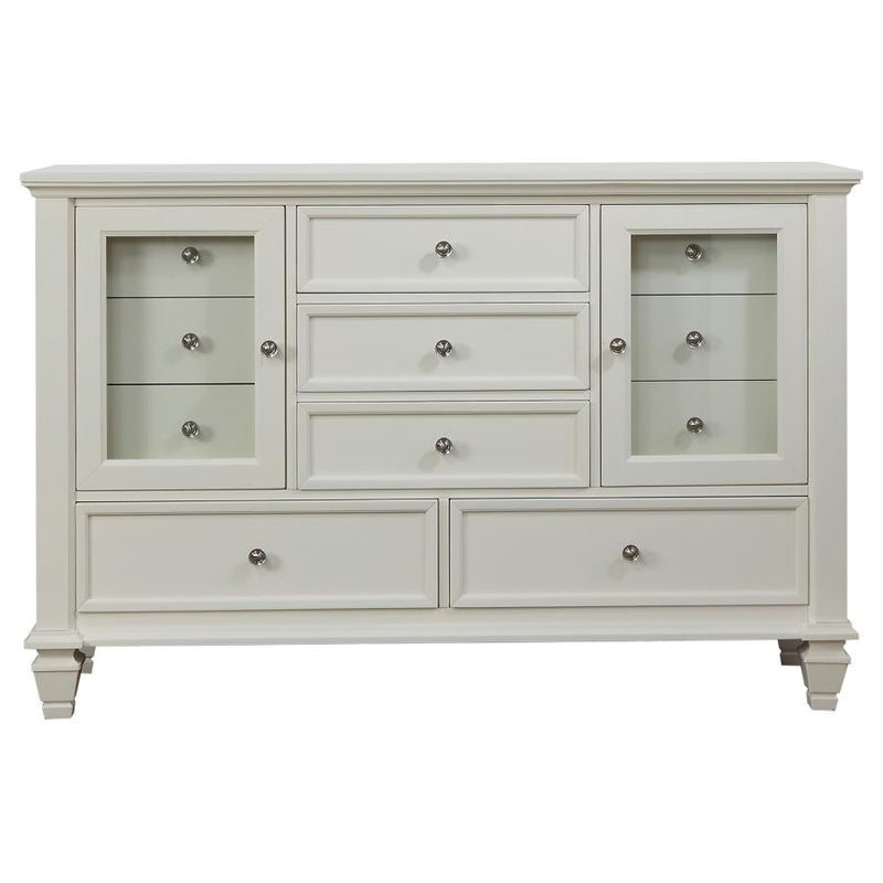 Sandy Beach 5-piece Queen Bedroom Set Cream White-zoom-
