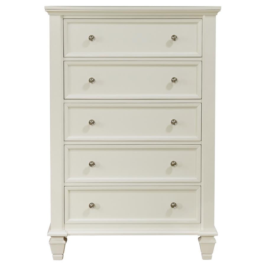 Sandy Beach 5-piece Queen Bedroom Set Cream White-zoom-13