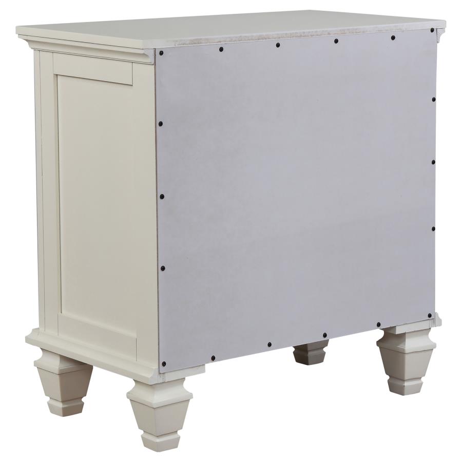 Sandy Beach 3-drawer Nightstand Cream White-zoom-6
