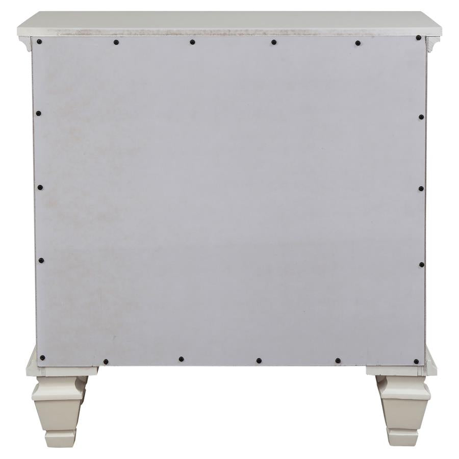 Sandy Beach 3-drawer Nightstand Cream White-7